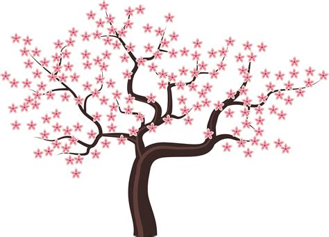 flowering tree clipart|sakura tree clip art.